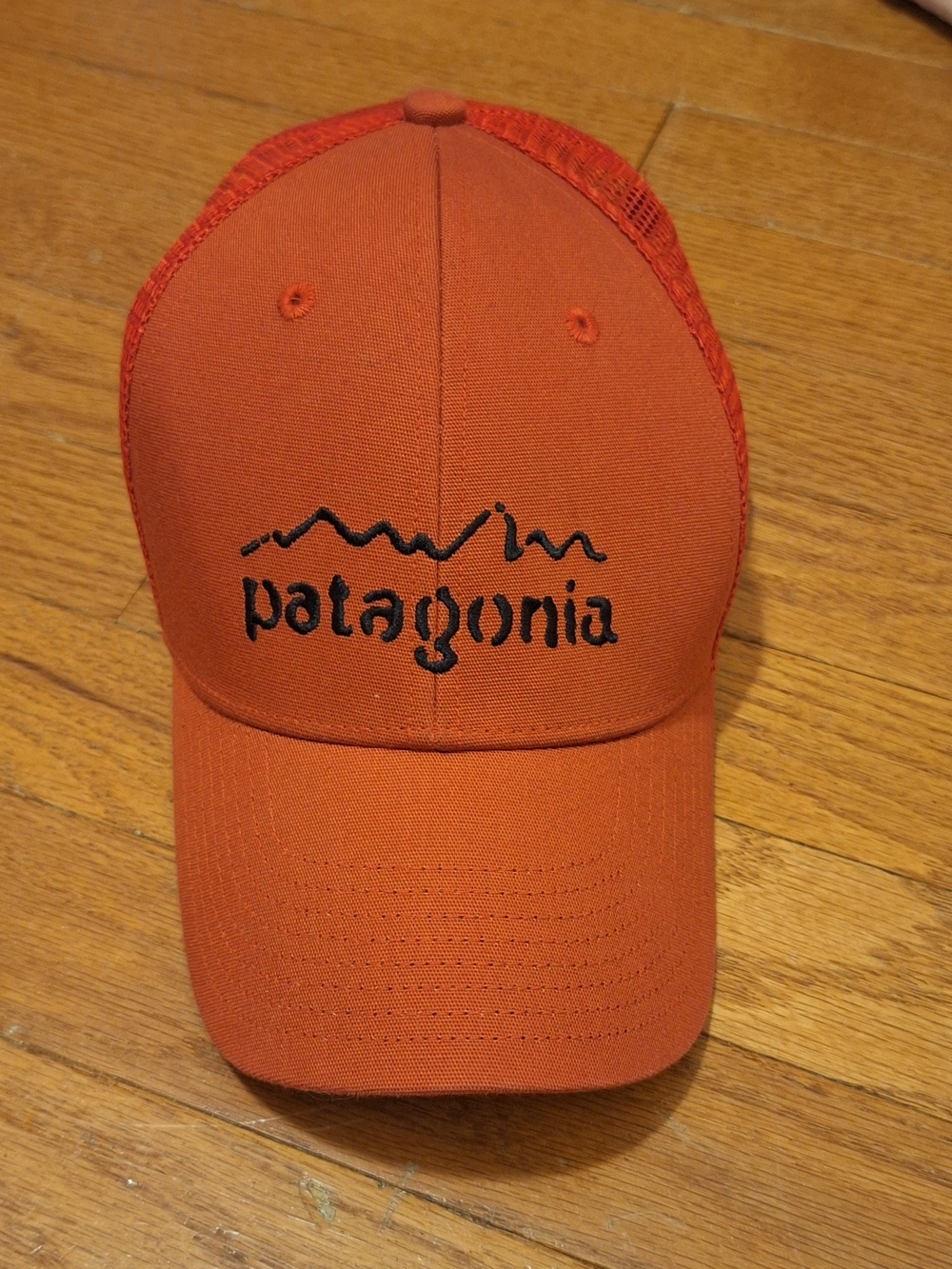 Patagonia Red Mesh Logo Trucker Hat